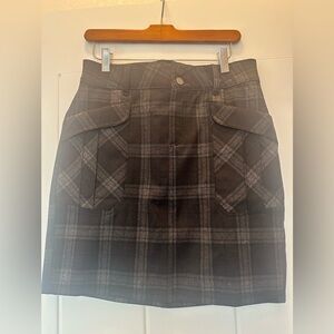 Democracy Plaid black mini skirt size 4
